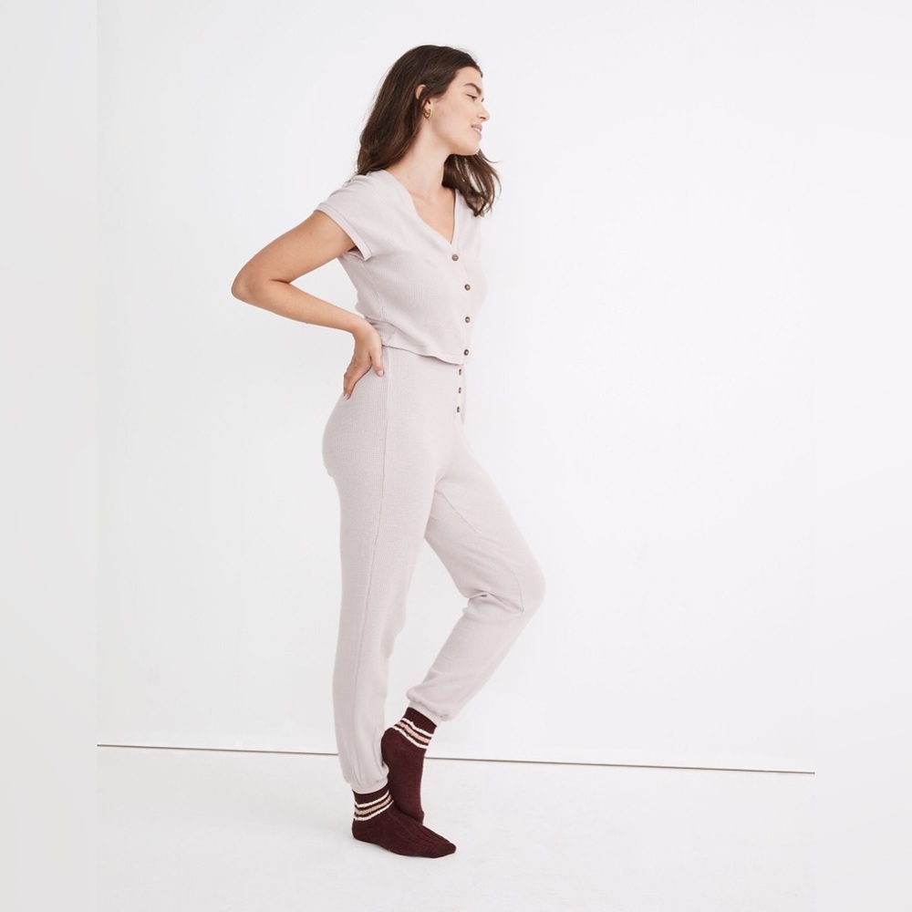 Madewell Waffle Knit Jogger Pajama Pants - Picture 3 of 10